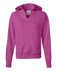 Comfort Colors - Ladies' Pigment-Dyed Frayed Hooded Pullover - 1595 Raspberry