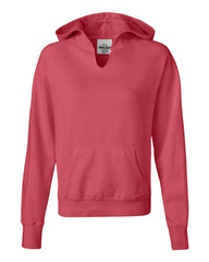 Comfort Colors - Ladies' Pigment-Dyed Frayed Hooded Pullover - 1595 Watermelon
