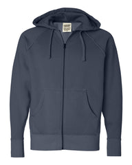 Comfort Colors - Pigment-Dyed Frayed Full-Zip Hooded Sweatshirt - 1564 Denim