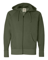 Comfort Colors - Pigment-Dyed Frayed Full-Zip Hooded Sweatshirt - 1564 Hemp