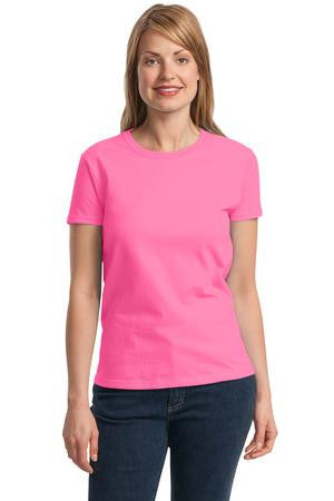 Gildan - Ladies Ultra Cotton 100% Cotton T-Shirt. 2000L Safety Pink