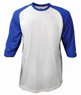 2133 Badger Youth Performance 3/4 Raglan-Sleeve Baseball Undershirt White/ Royal