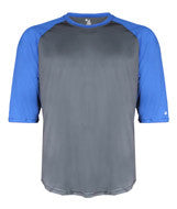 2133 Badger Youth Performance 3/4 Raglan-Sleeve Baseball Undershirt Graphite/ Royal