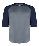 2133 Badger Youth Performance 3/4 Raglan-Sleeve Baseball Undershirt Graphite/ Navy