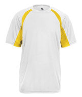 2144 Badger Youth Short-Sleeve 2-Tone Hook Tee White/ Gold