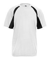 2144 Badger Youth Short-Sleeve 2-Tone Hook Tee White/ Black