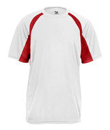 2144 Badger Youth Short-Sleeve 2-Tone Hook Tee White/ Red