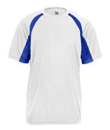 2144 Badger Youth Short-Sleeve 2-Tone Hook Tee White/ Royal