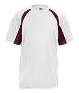 2144 Badger Youth Short-Sleeve 2-Tone Hook Tee White/ Maroon