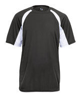 2144 Badger Youth Short-Sleeve 2-Tone Hook Tee Graphite/ White
