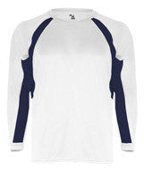 2154 Badger Youth Hook Long-Sleeve White/ Black