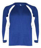 2154 Badger Youth Hook Long-Sleeve Royal/ White