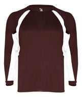 2154 Badger Youth Hook Long-Sleeve Maroon/ White