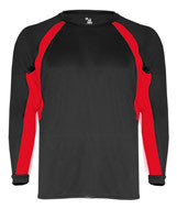 2154 Badger Youth Hook Long-Sleeve Black/ Red