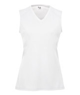 2163 Badger B-Core Girls Performance Solid Color Lap - Neck Sleeveless Tee White