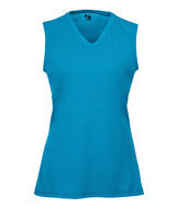 2163 Badger B-Core Girls Performance Solid Color Lap - Neck Sleeveless Tee Electric Blue