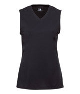2163 Badger B-Core Girls Performance Solid Color Lap - Neck Sleeveless Tee Black