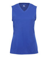 2163 Badger B-Core Girls Performance Solid Color Lap - Neck Sleeveless Tee Royal