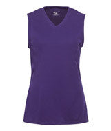 2163 Badger B-Core Girls Performance Solid Color Lap - Neck Sleeveless Tee Purple
