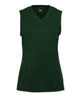 2163 Badger B-Core Girls Performance Solid Color Lap - Neck Sleeveless Tee Forest Green