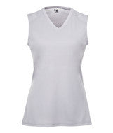 2163 Badger B-Core Girls Performance Solid Color Lap - Neck Sleeveless Tee Silver