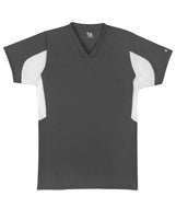 2170 Badger Rally Girls/Youth Athletic V-neck Jersey Graphite/ White