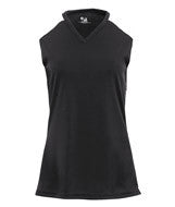 2173 Badger B-Core Girls "Speedster" Color Block Athletic Jersey Black/ White