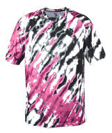 2182 Badger Youth Tie Dri Tee Pink Tie Dri