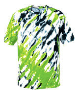 2182 Badger Youth Tie Dri Tee Lime Tie Dri