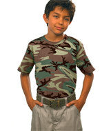 2206 Code Five Youth Camouflage T-Shirt Green Woodland
