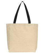 220 Gemline Colored Handle Tote Natural/ Black
