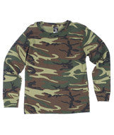 2216 Code V Youth Camouflage Long-Sleeve Tee Green Woodland