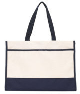 2230 Gemline Contemporary Tote Natural/ Navy