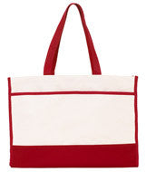 2230 Gemline Contemporary Tote Natural/ Red