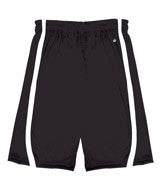 2244 Badger Youth B-Slam Reversible 6" Short With Contrast Side Panel Trim. Black/ White