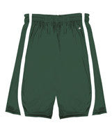 2244 Badger Youth B-Slam Reversible 6" Short With Contrast Side Panel Trim. Forest/ White