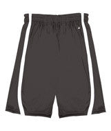 2244 Badger Youth B-Slam Reversible 6" Short With Contrast Side Panel Trim. Graphite/ White