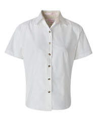 FeatherLite - Ladies' Short Sleeve Stain Resistant Tapered Twill Shirt - 5281 Arctic_white/_stone