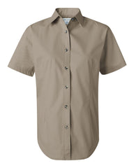 FeatherLite - Ladies' Short Sleeve Stain Resistant Tapered Twill Shirt - 5281 Sandalwood/_stone