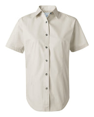 FeatherLite - Ladies' Short Sleeve Stain Resistant Tapered Twill Shirt - 5281 Stone/_sandalwood