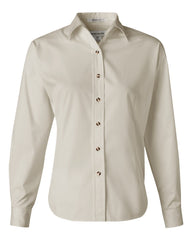 FeatherLite - Ladies' Long Sleeve Stain Resistant Tapered Twill Shirt - 5283 Stone/_sandalwood
