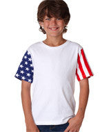 2276 Code V Youth Jersey Stars & Stripes Tee White