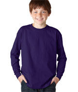 2400B Gildan Ultra Cotton&reg; Youth Long-Sleeve T-Shirt Purple