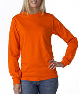 2410 Gildan Ultra Cotton&reg; Adult Long-Sleeve T-Shirt with Pocket Safety Orange (50/50)