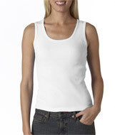 2415 Anvil Ladies' 1x1 Baby Rib Tank White