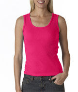 2415 Anvil Ladies' 1x1 Baby Rib Tank Hot Pink