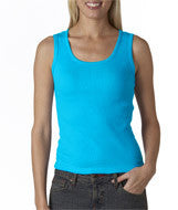 2415 Anvil Ladies' 1x1 Baby Rib Tank Caribbean Blue