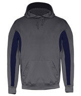 2465 Badger Youth 100% Polyester Performance Fleece Drive Hoodie Graphite/ Navy
