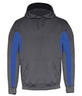 2465 Badger Youth 100% Polyester Performance Fleece Drive Hoodie Graphite/ Royal
