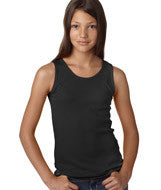 2566 LA T Girls' 2X1 Rib Tank Black